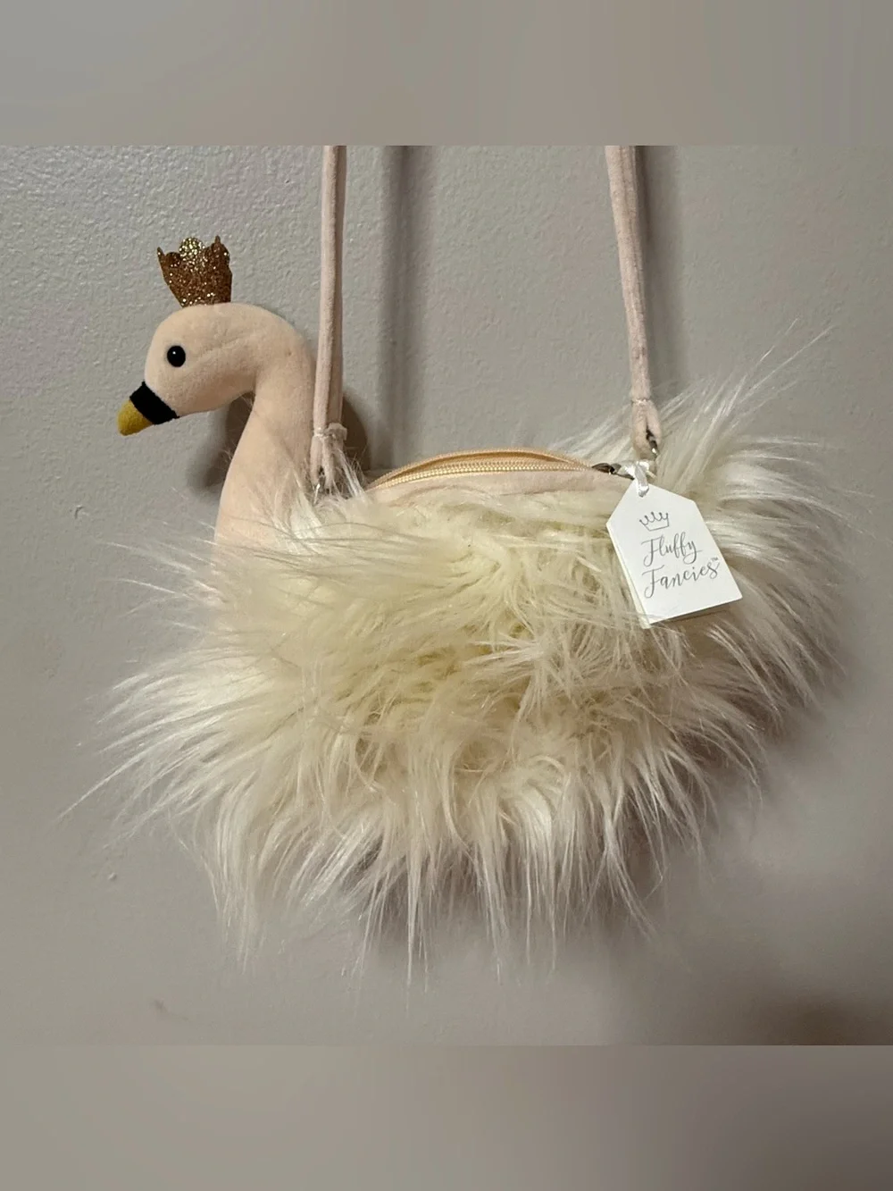 Jellycat London Fancy Princess Swan Fluffy Plush Tiara Fancies Bag